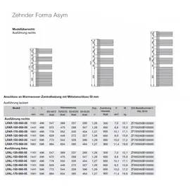 Zehnder Forma Asym 1561 x 596 mm 1500 W weiß links