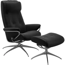 Stressless Sessel | Berlin Batick Schwarz Poliertes Aluminium Hoher Rücken