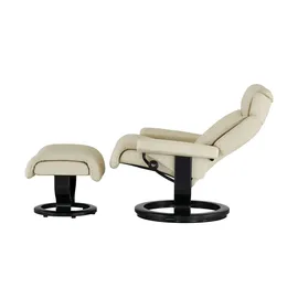 Stressless Relaxsessel mit Hocker Leder 81 x 111 x 77 cm creme