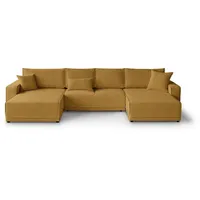 Beautysofa Ecksofa Primo U Die Lieferung beinhaltet die Lieferung in die Wohnung, U-Form Polsterecke für Wohnzimmer, Eckcouch aus Cordstoff, mit Schlaffunktion und Bettkasten