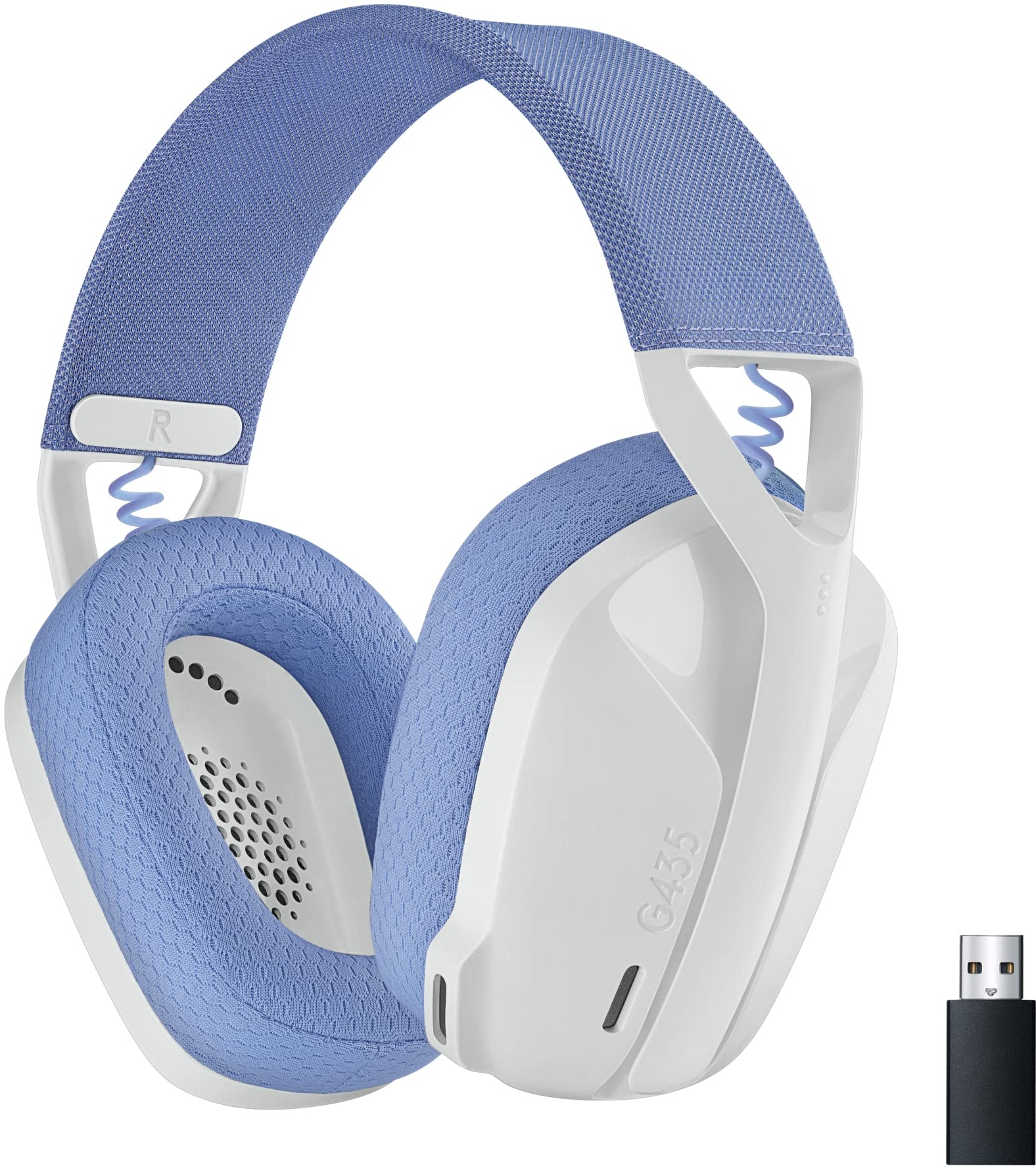 Logitech G435 LIGHTSPEED Kabelloses Bluetooth-Gaming-Headset, Leichte Over-Ear-Kopfhörer, Integrierte Mikrofone, 18h Akku, Kompatibel mit Dolby Atmos, PC, PS4, PS5, Handy, Nintendo Switch - Weiß