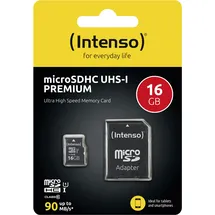 Intenso microSDHC Class 10 UHS-I + SD-Adapter 16 GB