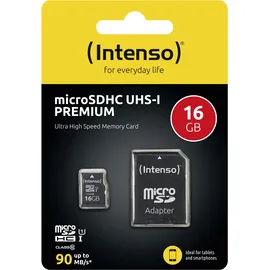 Intenso microSDHC Class 10 UHS-I + SD-Adapter 16 GB