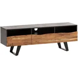 KADIMA DESIGN Lowboard 140x50x40 cm Schwarz Akazie/Massivholz