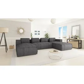 s-style möbel Sessel Bello Cord 327 x 176 x 64 cm Grau