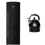 Kaiser Küchengeräte Kühl-/Gefrierkombination Kühlschrank 60 cm breit,330 L, NoFrost, 199 cm, Touchsteuerung+Exklusiver Retro Wasserkocher Kontroll LED 2L 1800 W KK 60825 Em, 60 cm breit schwarz