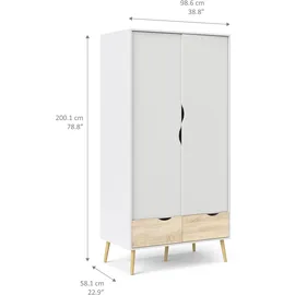Andas »Oslo, Kleiderschrank mit Schubkästen, Stauraum« mit 2 oder 3 Türen, Breite 99 oder 150 cm, Höhe je 200 cm