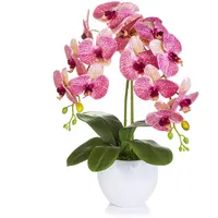 First Polska Künstliche Rosa Orchideen Gesteck Keramik Dekotopf Orchidee Dekoblume H:65cm
