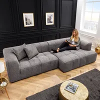 Riess-Ambiente Ecksofa ZERO GRAVITY 305cm grau Webstoff Ottomane rechts