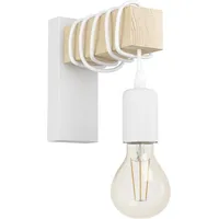 EGLO Wandleuchte Townshend 1-flammig Weiß-Braun E27 10 W