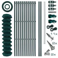 Estexo Maschendrahtzaun Komplettset 250 x 150 cm Grün/Metall