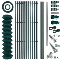 Estexo Maschendrahtzaun Komplettset 250 x 150 cm Grün/Metall