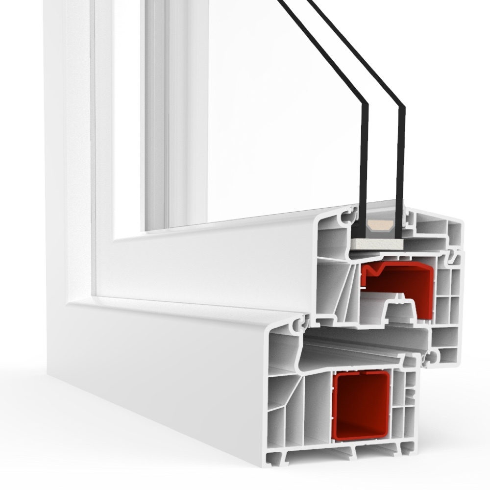 Kunststofffenster, aluplast Ideal 7000, Weiß, 510 x 510 mm, festverglast, individuell konfigurieren