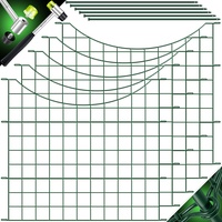 KESSER KESSER® Teichzaun Gartenzaun Steckzaun Komplettset Metall Zaunelemente Inkl. Hammer + Befestigungsstäben, Zaun zum stecken für Garten, Oberbogen Rund Gitterzaun Set Freigehege für Hunde