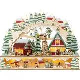 SIKORA LB98 LED Holz Schwibbogen Weihnachten beleuchtet groß bunt 2 Etagen