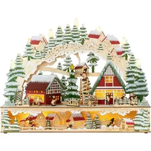 SIKORA LB98 LED Holz Schwibbogen Weihnachten beleuchtet groß bunt 2 Etagen