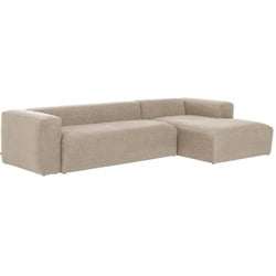 Kave Home Ecksofa Blok Stoff Beige 330 x 174 cm