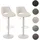 Mendler 2er-Set Barhocker HWC-N64, Barstuhl Tresenhocker, Fußablage drehbar, Kunstleder Metall ~ weiß