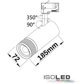 Fiai IsoLED 3-Phasen Power-LED Strahler 2400lm 24W 4000K neutralweiß