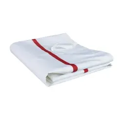 ETERNASOLID Textil-Wäschesack, weiß, mit Knebelverschluss 93225-RO , 1 Packung = 10 Stück, mit roten Kennstreifen