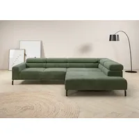 Home Affaire Ecksofa HOME AFFAIRE "Antonelli, L-Form, incl. Kopfteilverstellung, Breite 312 cm", grün (oliv), B:312cm H:71cm T:219cm, 95% Polyester, 5% Nylon, Sofas, Ecksofa, ohne Sitztiefenverstellung, in Cord, oliv