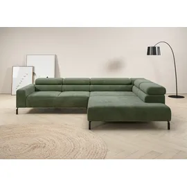Home Affaire Ecksofa HOME AFFAIRE "Antonelli, L-Form, incl. Kopfteilverstellung, Breite 312 cm", grün (oliv), B:312cm H:71cm T:219cm, 95% Polyester, 5% Nylon, Sofas, Ecksofa, ohne Sitztiefenverstellung, in Cord, oliv