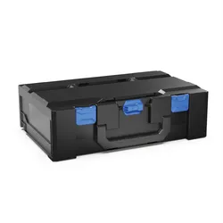 PROREGAL Werkzeugkoffer MetaBox XL | HxBxT 18,5x30x60cm | 30,8 Liter | Mit Frontgriff | ABS-Kunststoff | Verschlüsse Blau | Werkzeugkoffer