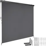 Tectake Senkrechtmarkise Schwarz, Kunststoff, 200x250 cm, CE, Sonnen- & Sichtschutz, Sichtschutz Garten, Balkon Sichtschutze