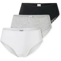 SCHIESSER Brazilian Slip 3 St. Schwarz/Grau/Weiß 38