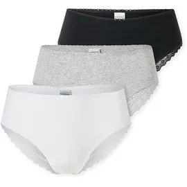 SCHIESSER Brazilian Slip 3 St. Schwarz/Grau/Weiß 38