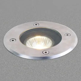 LUCANDE Bodeneinbaustrahler Edelstahl Ø 12 cm 1-flammig GU10 grau