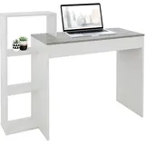 ML-Design Schreibtisch mit Regal Tischplatte in Beton-Optik 110x72x40cm aus Holz