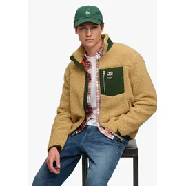 Superdry MOUNTAIN FULL ZIP FLEECE Sweatjacke Herren Beach Sand Marl/Mount View Grn M