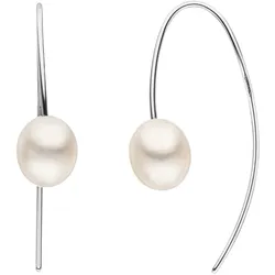 Perlenohrringe JOBO "mit Haken", silber (silber 925), Ohrringe, Damen, Silber 925 (Sterlingsilber)-Perlen, Silber 925 (Sterlingsilber), Perlen, 925 Silber mit Süßwasser-Zuchtperlen