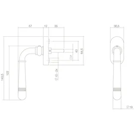 MS Beschläge Zamak Fenstergriff matt vernickelt