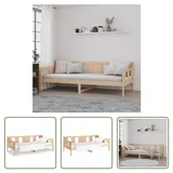 The Living Store Tagesbett Massivholz Kiefer 90x200 cm - Braun