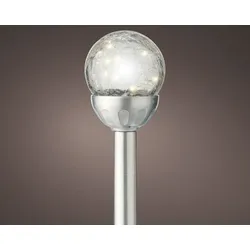 Lumineo LED Solarleuchte 30cm Gartenstecker Kunststoff Dauerbetrieb 8h warmweiß Stableuchte Gartenleuchte Solarlampen Gartenbeleuchtung Wegeleuchten für außen