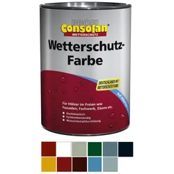 Consolan Profi Wetterschutz-Farbe 10 L Farbauswahl Wetterschutz Holzfarbe Dec... rotbraun (204)