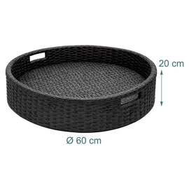 Relaxdays Schwimmendes Tablett Schwarz 20x60 cm