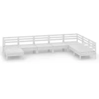 vidaXL Garten-Lounge-Set 8-tlg. Massivholz Kiefer weiß