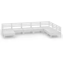 vidaXL Garten-Lounge-Set 8-tlg. Massivholz Kiefer weiß