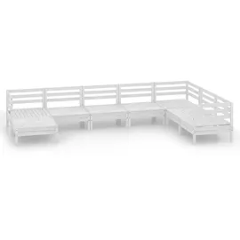 vidaXL Garten-Lounge-Set 8-tlg. Massivholz Kiefer weiß