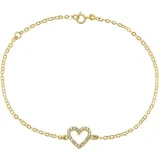 Unique Herz Armband aus 585 Gold Zirkonia GB0013 Gold