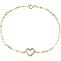 Unique Herz Armband aus 585 Gold Zirkonia GB0013 Gold