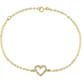 Unique Herz Armband aus 585 Gold Zirkonia GB0013 Gold
