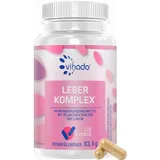 Vihado Leber Komplex PLUS Mariendistel Kapseln hochdosiert - 80% Silymarin, Artischocken, Löwenzahn, Curcuma, Desmodium und Cholin für die Leber Kur, 120 Kapseln