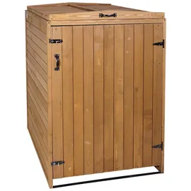Mendler Mülltonnenverkleidung HWC-H74 126 x 80 cm braun