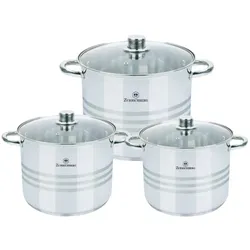 Kochgeschirr-Set ZBP-7002 - 6-teiliges Edelstahl Topfset mit Induktionsboden