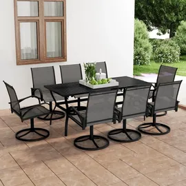 vidaXL Garten-Essgruppe 9-tlg. Grau