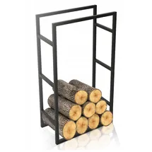 kapaga Kaminholzregal Metall 25 x 60 x 100 cm ohne Montage Schwarz